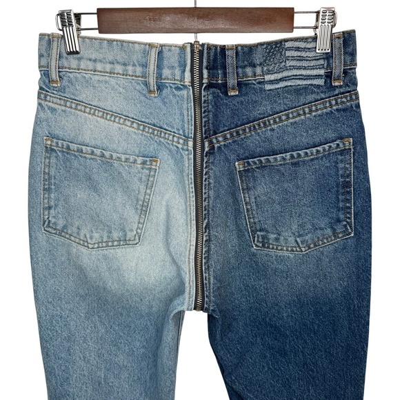 REVICE Denim Yin Yang Two Tone High Rise Straight Leg Jeans Tokyo Wash Size 28 - Picture 6 of 11